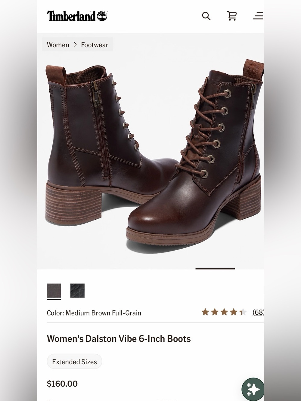 Brown Fall waterproof Boots Women's Dalston Vibe 6-Inch size 9